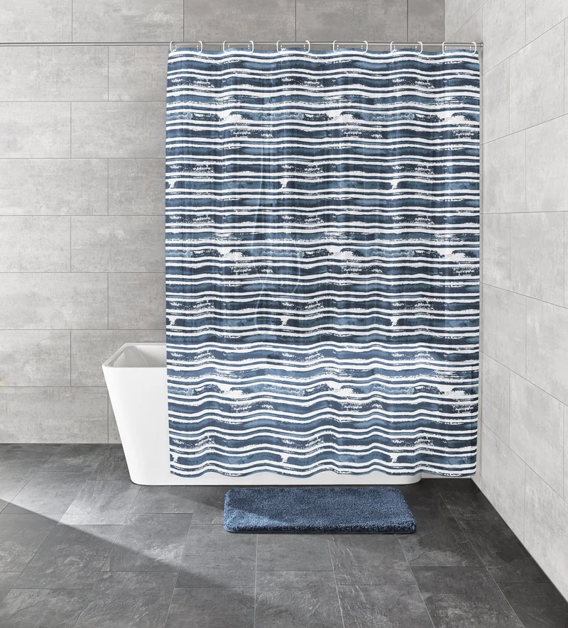 Duschvorhang PEVA RAIA Navy 180 x 200 cm