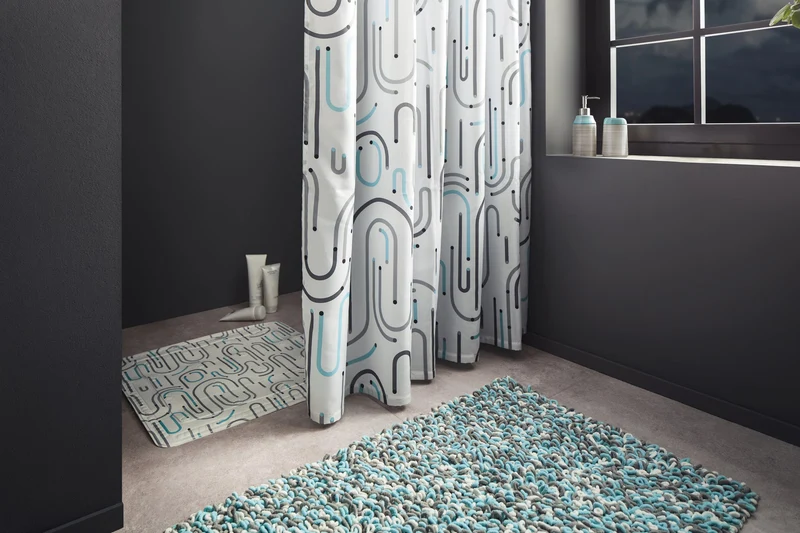 Duschvorhang Textil VISION Grau 180 x 200 cm
