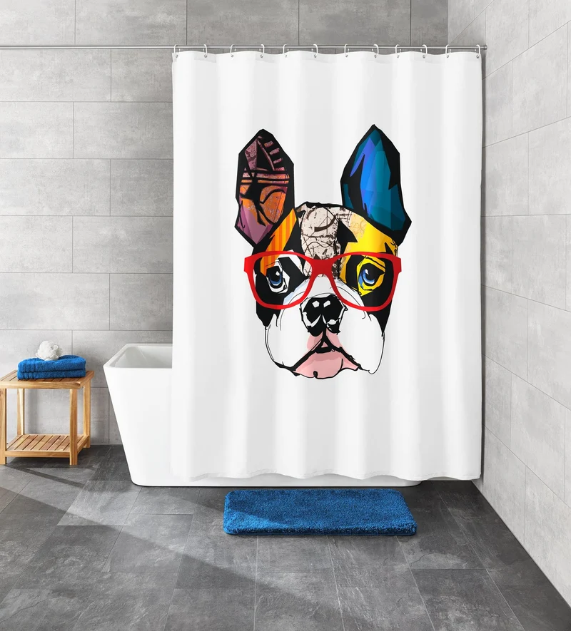 Duschvorhang Textil HENRY Multicolor 180 x 200 cm
