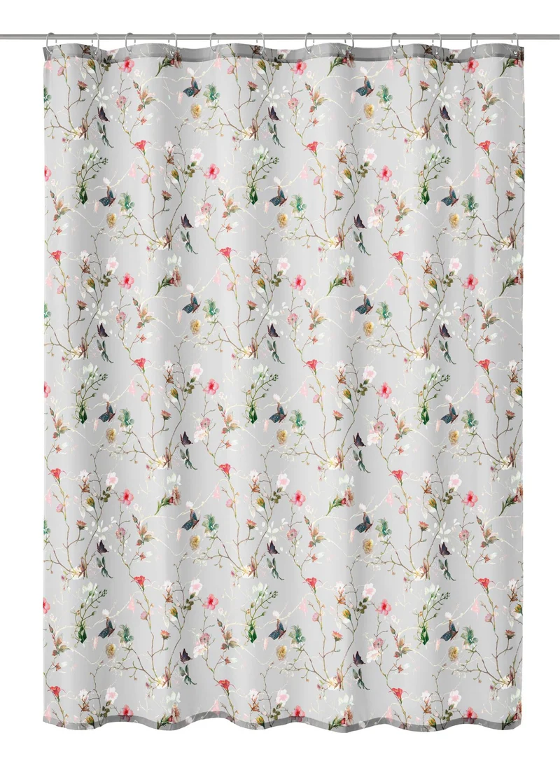 Duschvorhang Textil FLORES Multicolor 180 x 200 cm