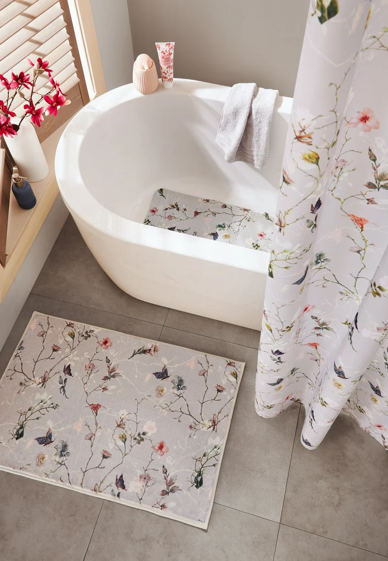 Duschvorhang Textil FLORES Multicolor 180 x 200 cm