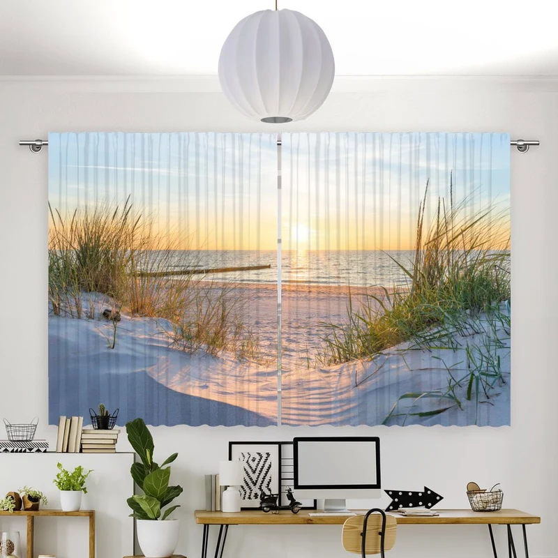 Vorhang Motiv "Kueste Meer Sonnenuntergang"