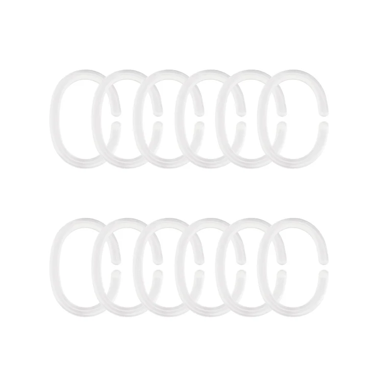 Duschvorhang-Ringe Weiß Set 12-teilig