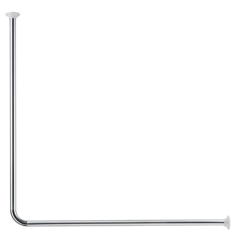 Duschvorhang-Winkelstange ⌀ 25 mm Chromfarben 90 x 90 cm kürzbar