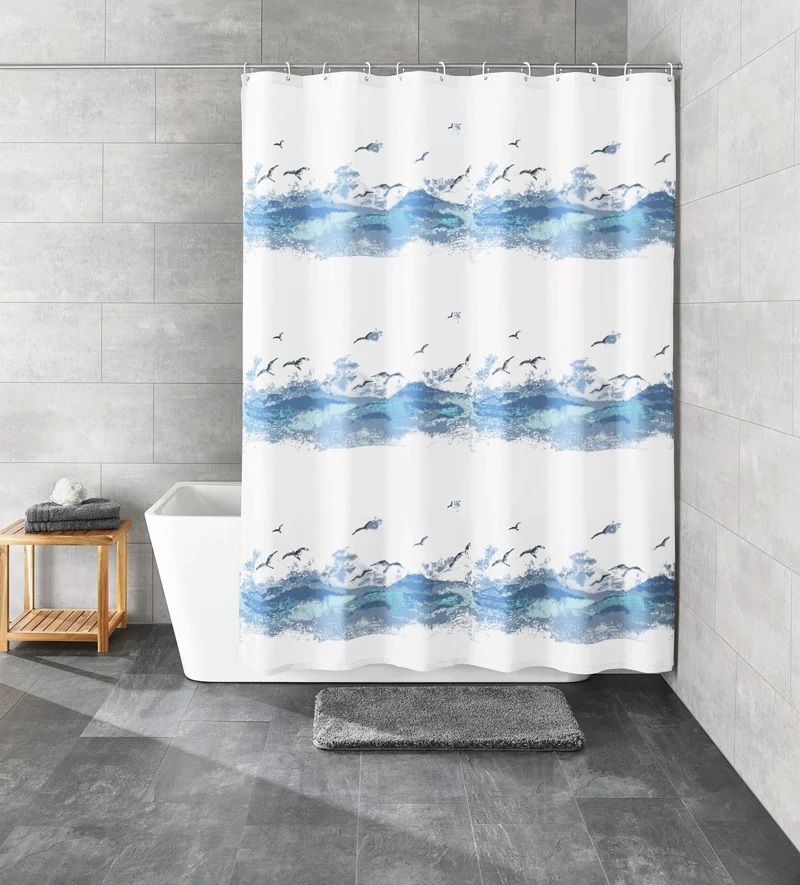 Duschvorhang Textil SEASIDE Krokusblau 180 x 200 cm