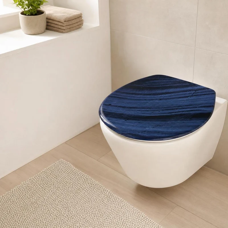 WC-Sitz MYSTIC Navy mit Absenkautomatik und Easy Clean
