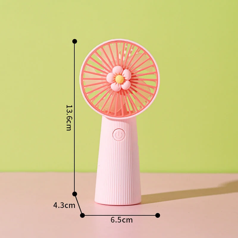Damer Bærbar Mini-Håndvifte med kreativt blomsterdesign Luvikno