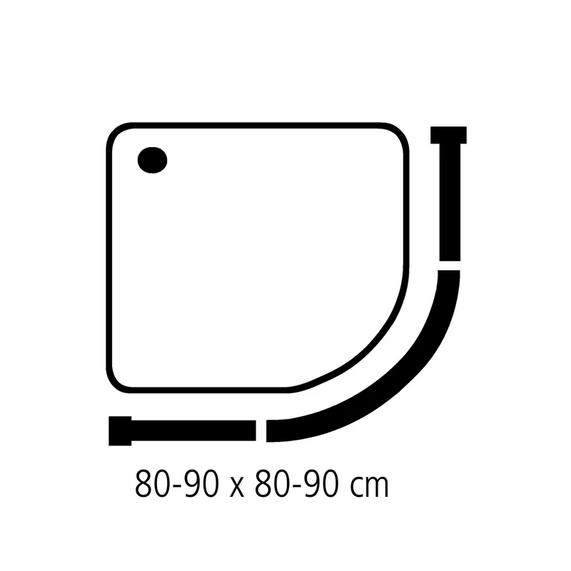 Duschvorhang-Stange ⌀ 25 mm Chromfarben 90 x 90 cm