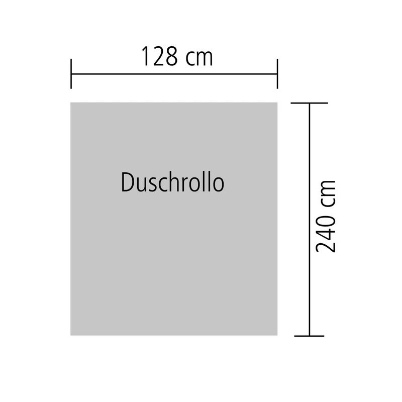 Duschvorhang für Duschrollo-Leerkassette Milky 128 x 240 cm