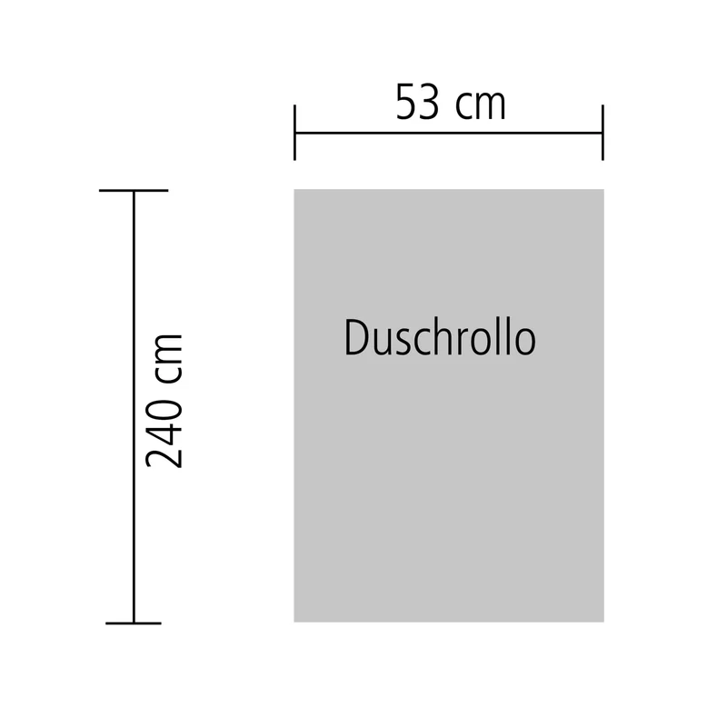 Schmaler Duschrollo für kleine Leerkassette Weiß gestreift 53 x 240 cm