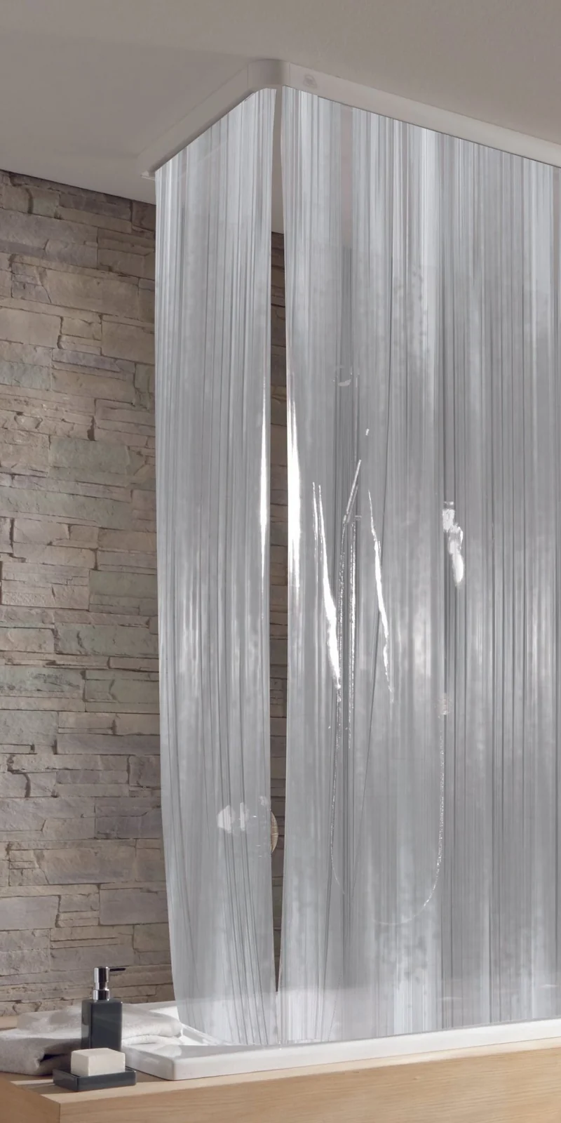 Schmaler Duschrollo für kleine Leerkassette Milky 53 x 240 cm