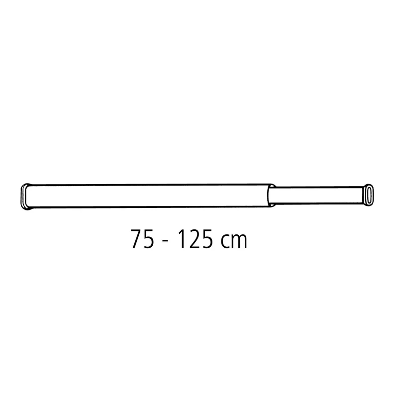 Duschvorhang-Federschiene Weiß 75 - 125 cm im Set mit 12 Gleitern