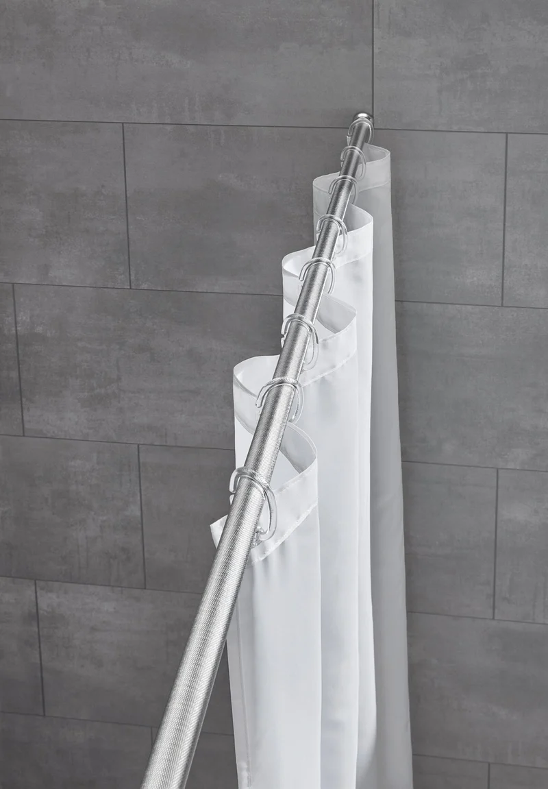 Duschvorhang-Federstange ⌀ 21 mm mit Struktur Chromfarben 75 - 125 cm Teleskopstange