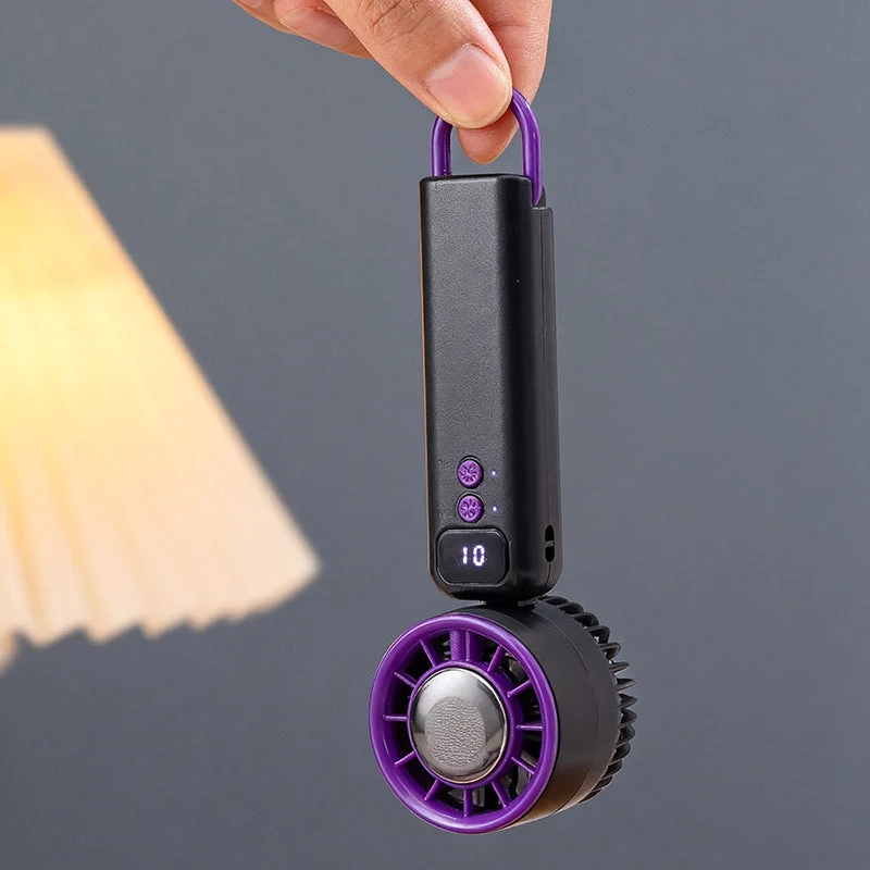 Kvinners bærbare USB-håndvifte med digital styringsskjerm Luvikno