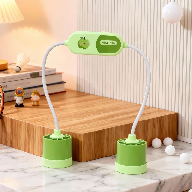 Kvinnens bærbare nakkevifte med fleksibelt justerbart design og USB-port Luvikno