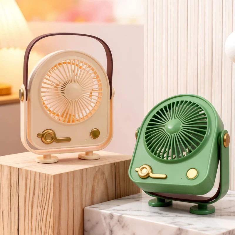 Dame bærbar Mini Vifte i Retro Design Luvikno