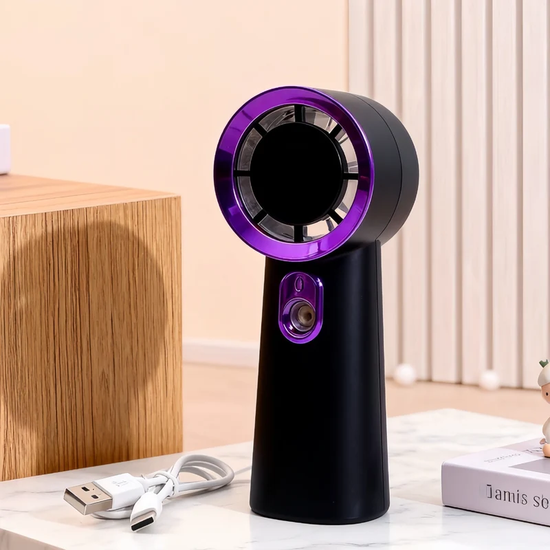 Kvinner Bærbar Mini Vifte med USB-ladefunksjon og innovativ sprayteknologi Luvikno