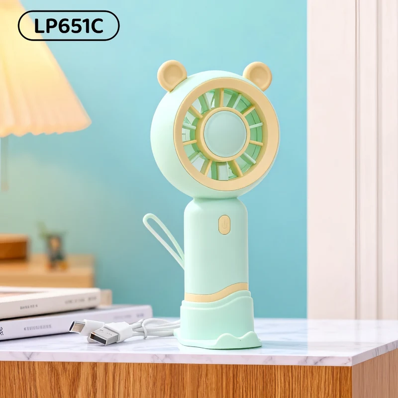 Dame Bærbar Mini Håndvifte med Kattører Luvikno