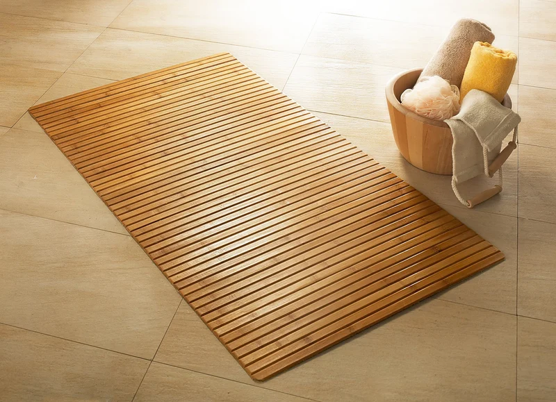 Badematte aus Bambus Natur 50 x 80 cm