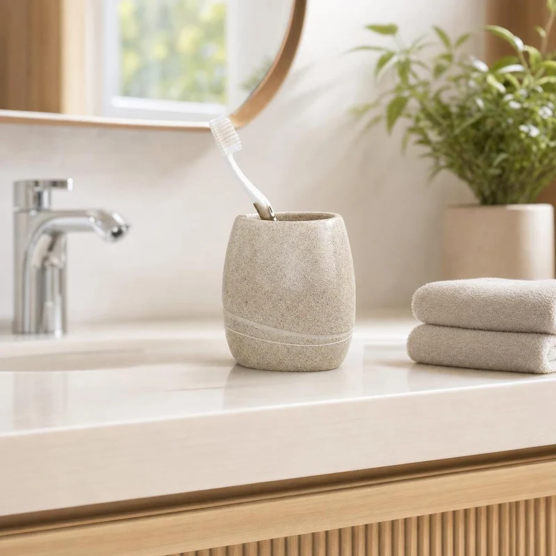 Zahnputzbecher STONES Sandbeige