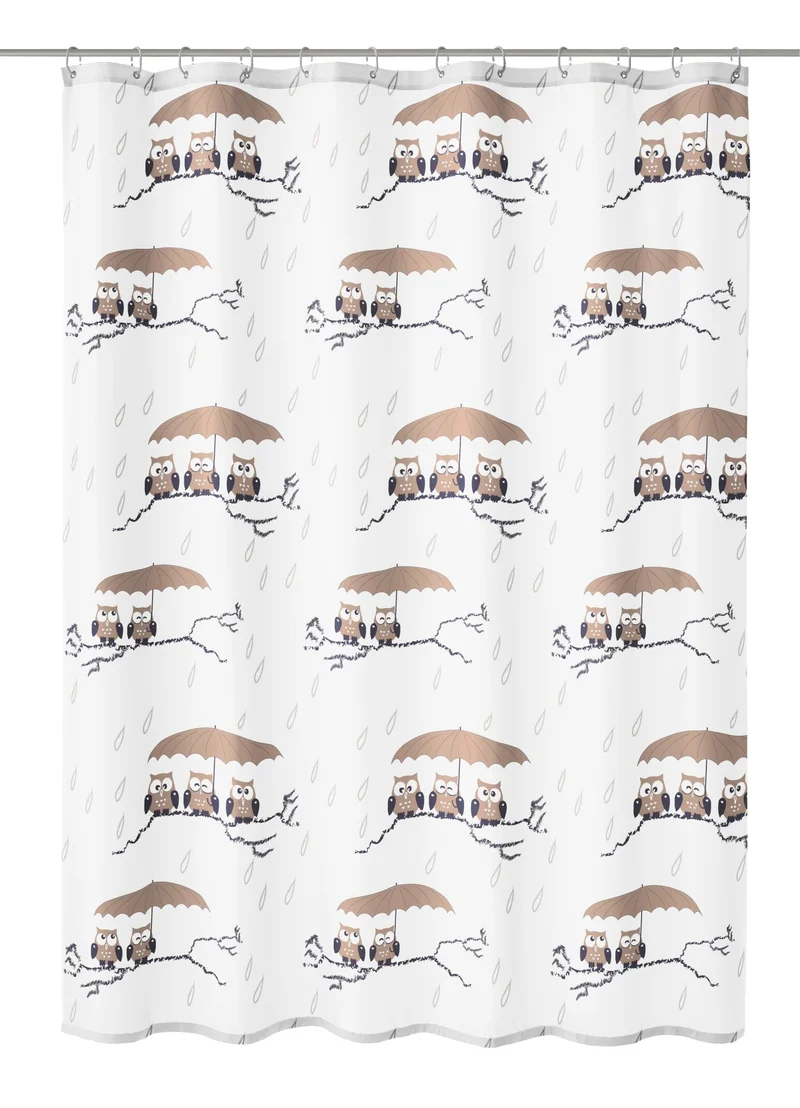 Duschvorhang Textil EULEN Taupe 180 x 200 cm