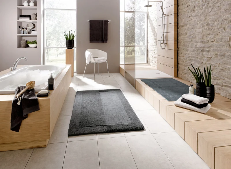 Badteppich HAVANNA Schiefer 85 x 150 cm