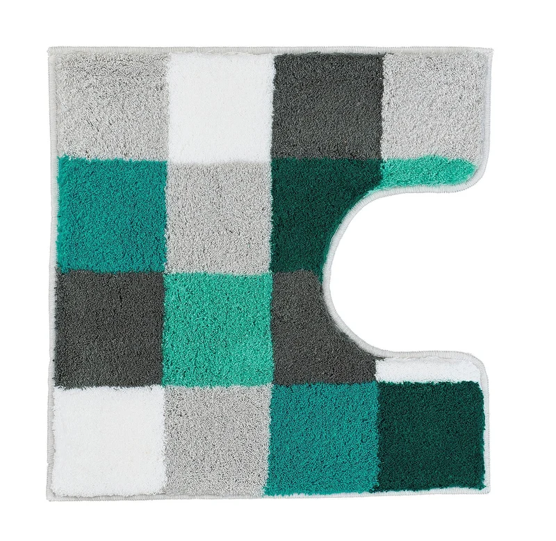 WC-Vorleger CARO Petrol 55 x 55 cm mit Ausschnitt