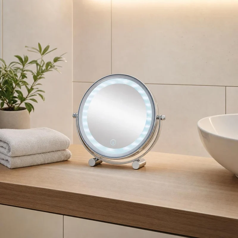 LED-Kosmetikspiegel BRIGHT MIRROR SHORTY Silberfarben