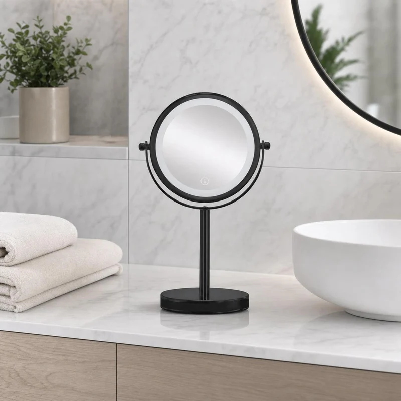 LED-Kosmetikspiegel BRIGHT MIRROR Schwarz