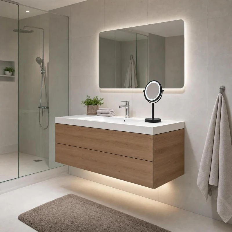 LED-Kosmetikspiegel BRIGHT MIRROR Schwarz