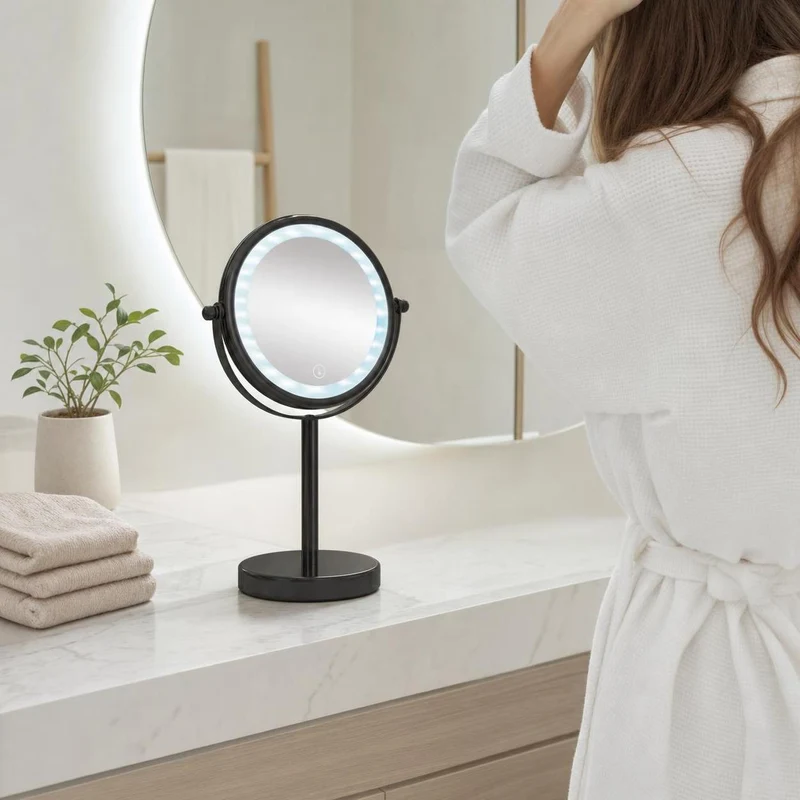 LED-Kosmetikspiegel BRIGHT MIRROR Schwarz