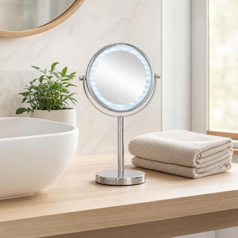 LED-Kosmetikspiegel BRIGHT MIRROR Silberfarben