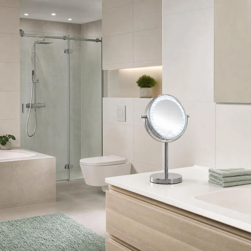 LED-Kosmetikspiegel BRIGHT MIRROR Silberfarben