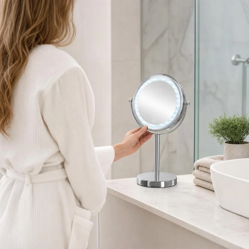 LED-Kosmetikspiegel BRIGHT MIRROR Silberfarben