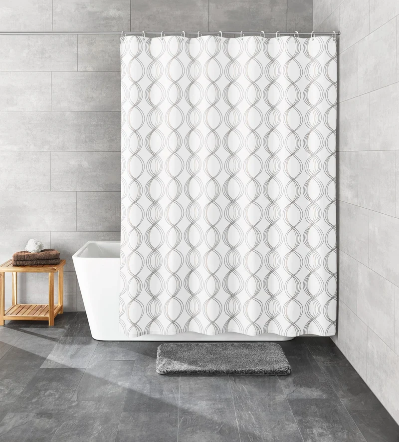 Duschvorhang Textil CLASSY Weiß 240 x 180 cm