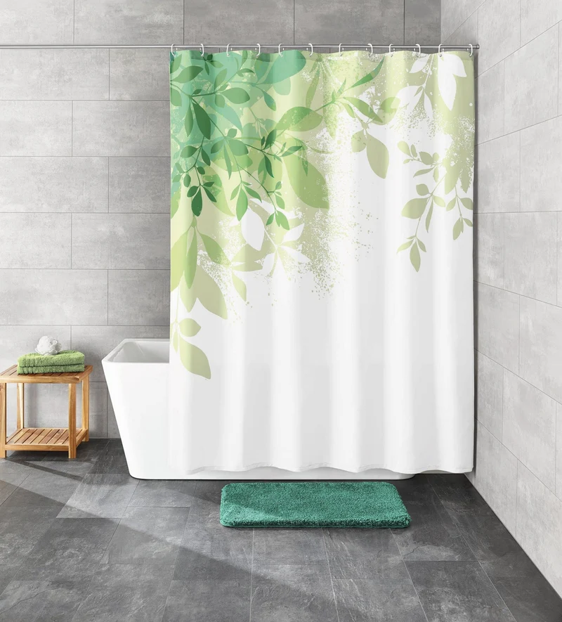 Duschvorhang Textil FLORESTA Grün 240 x 180 cm