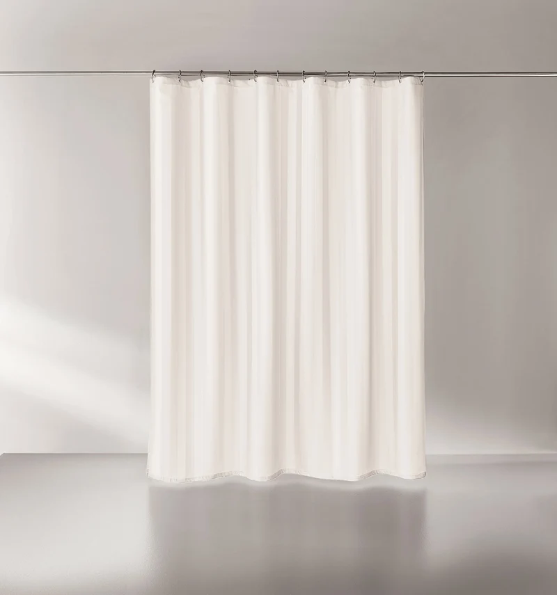 Duschvorhang Textil STRIPIA Ecru 180 x 200 cm