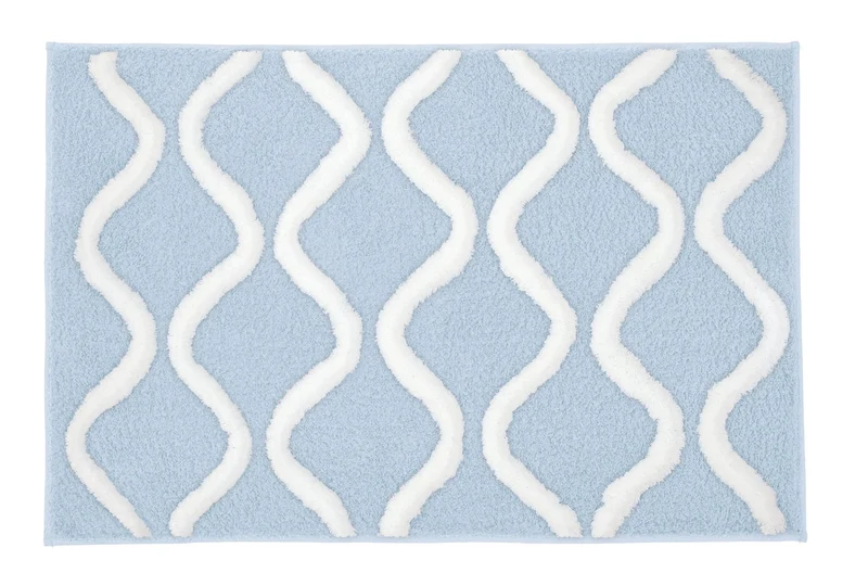 Badteppich PIANA Stahlblau 60 x 90 cm