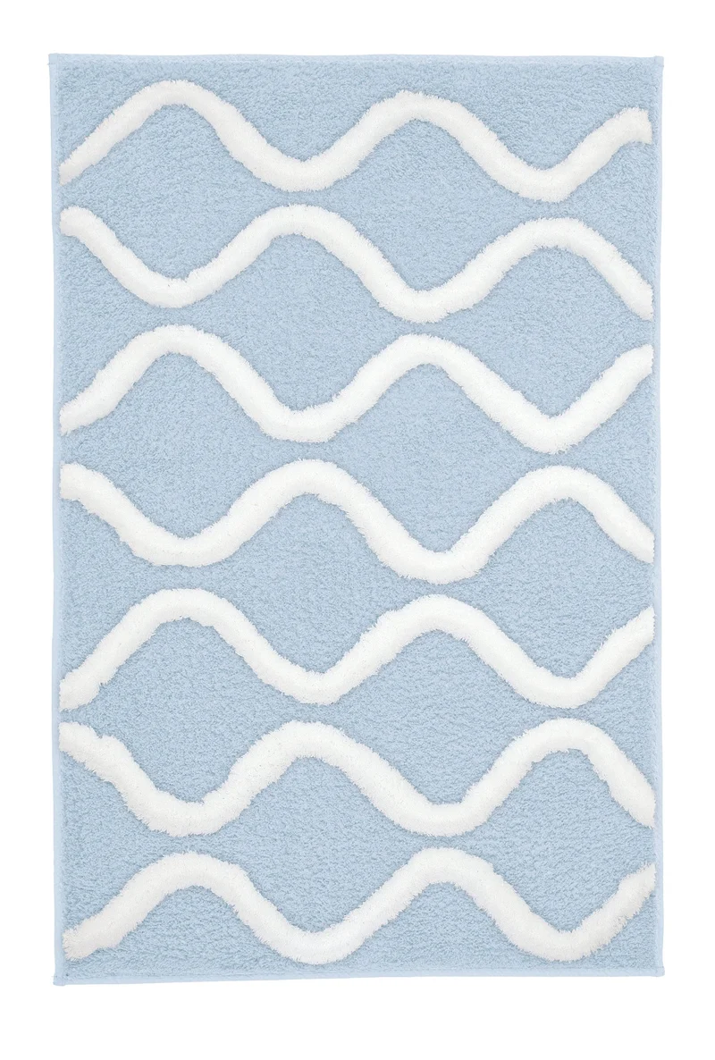 Badteppich PIANA Stahlblau 60 x 90 cm
