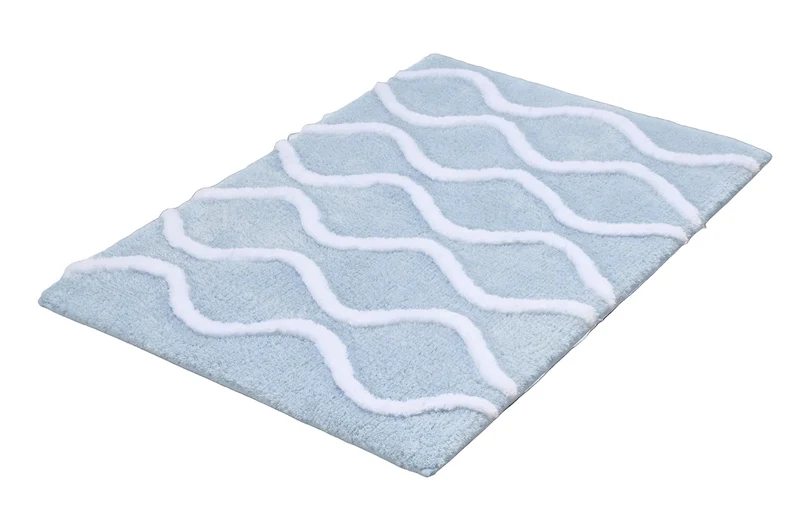Badteppich PIANA Stahlblau 60 x 90 cm