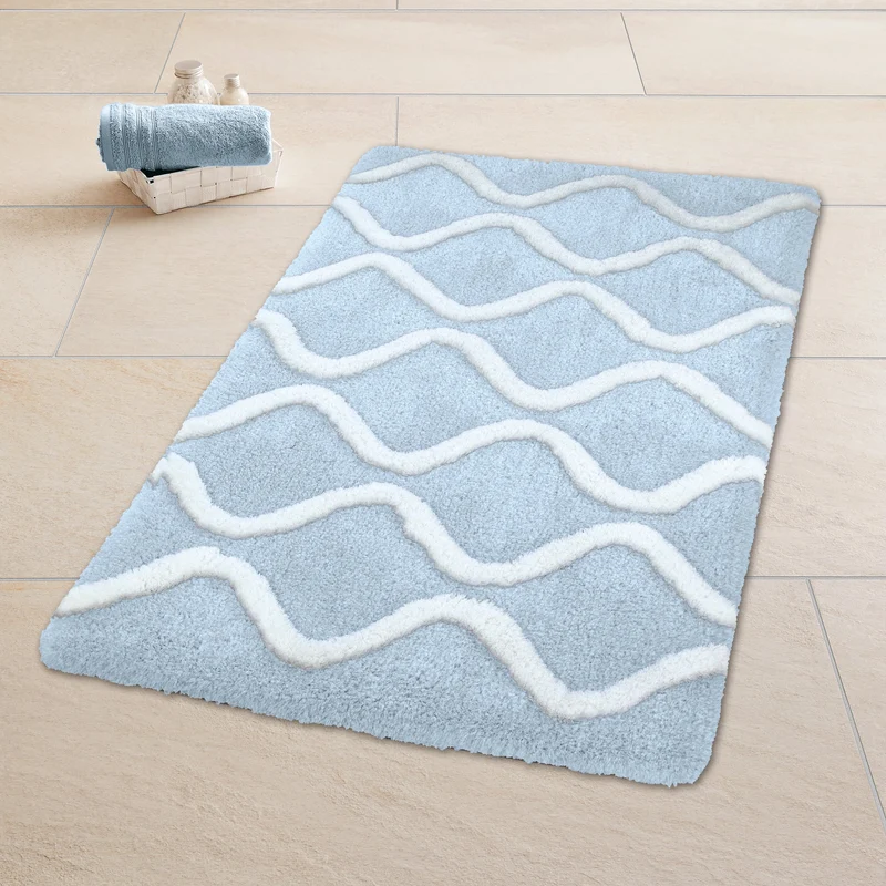 Badteppich PIANA Stahlblau 60 x 90 cm