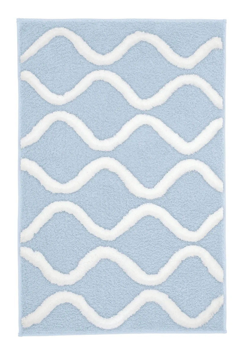 Badteppich PIANA Stahlblau 70 x 120 cm