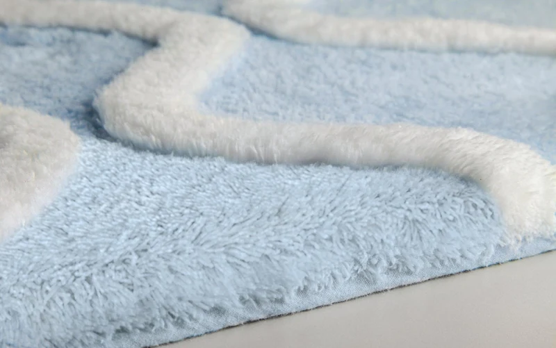 Badteppich PIANA Stahlblau 70 x 120 cm