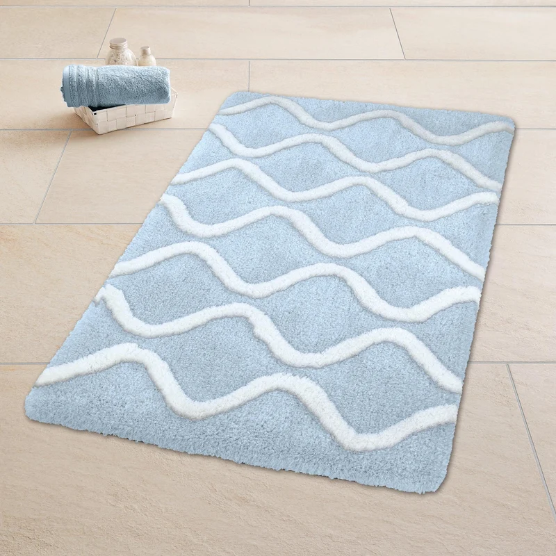 Badteppich PIANA Stahlblau 70 x 120 cm