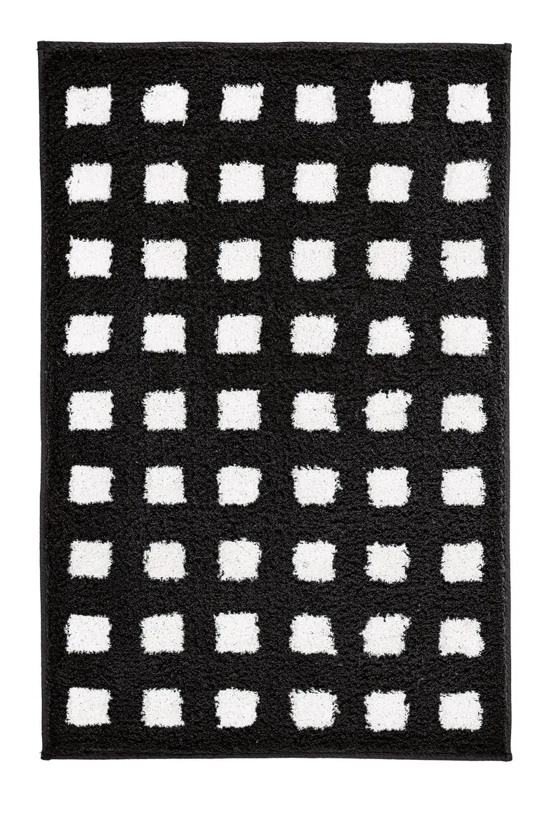 Badteppich BOXES Schwarz-Weiß 60 x 90 cm