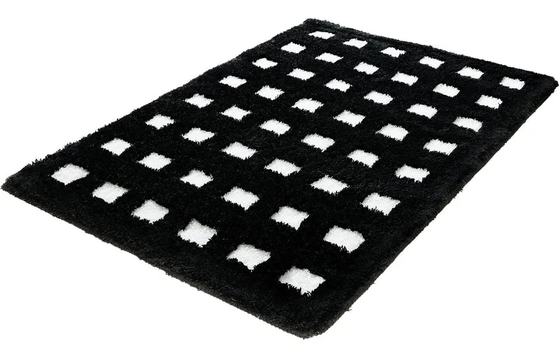 Badteppich BOXES Schwarz-Weiß 60 x 90 cm