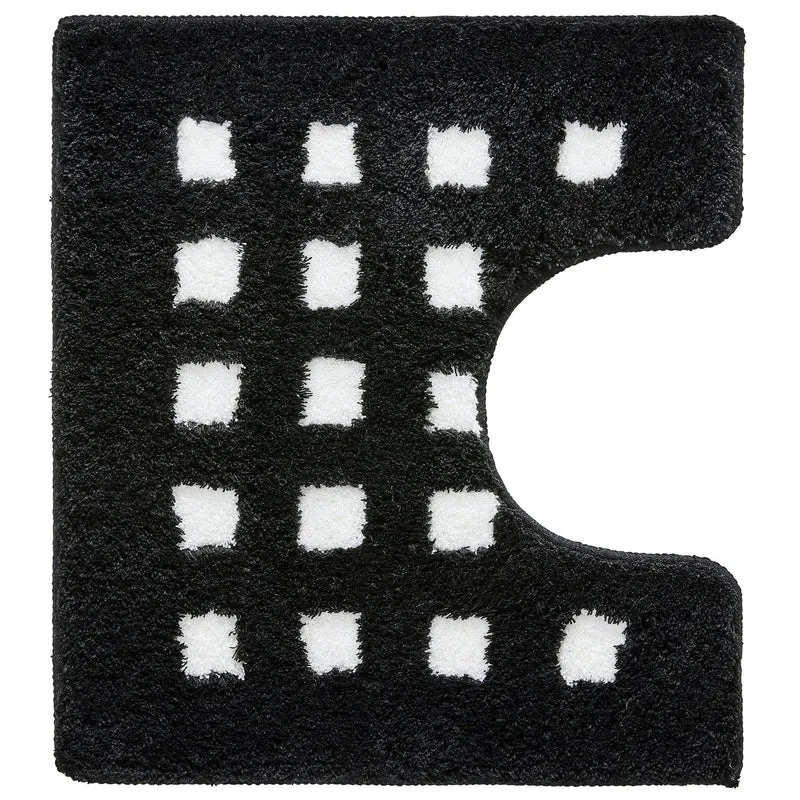 WC-Vorleger BOXES Schwarz-Weiß 55 x 50 cm mit Ausschnitt