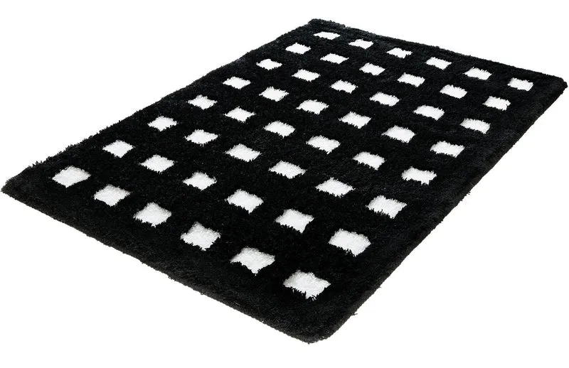 Badteppich BOXES Schwarz-Weiß 80 x 140 cm