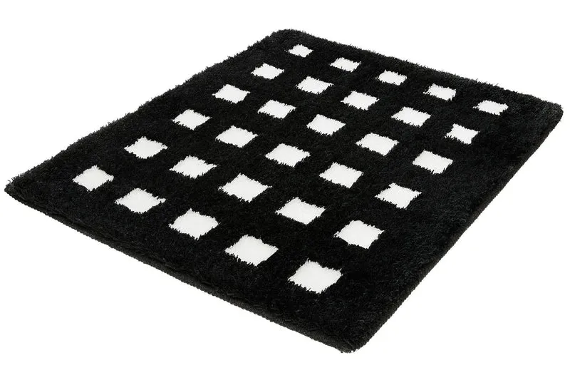 Badteppich BOXES Schwarz-Weiß 55 x 65 cm