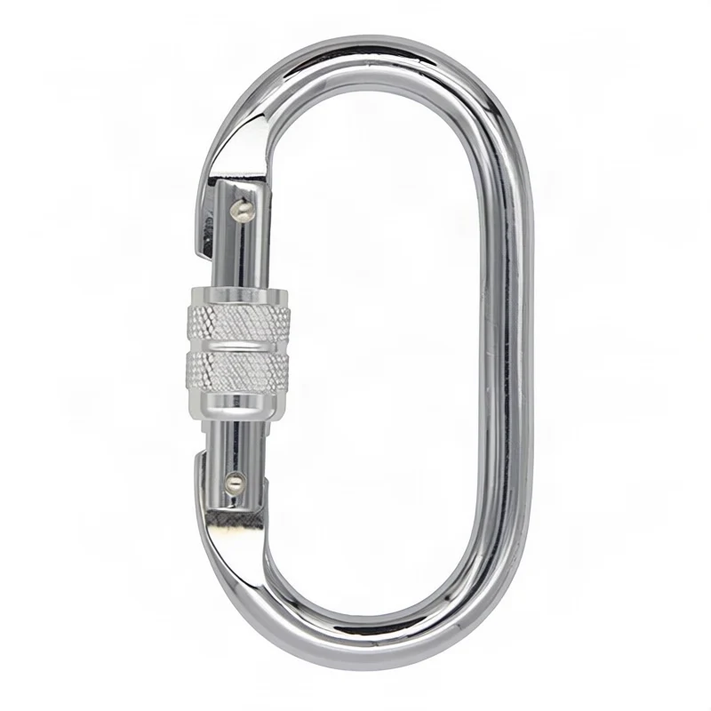 Steel carabiner for climbing, 25 KN